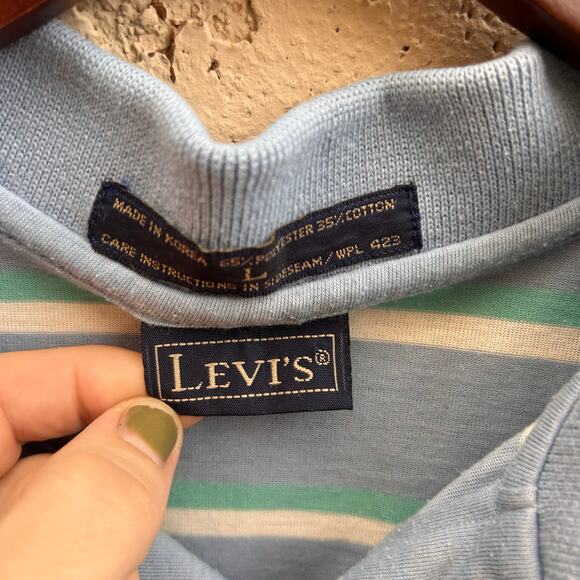 Vintage Levi’s Light Blue Mens Polo Shirt Size Large - Picture 3 of 4